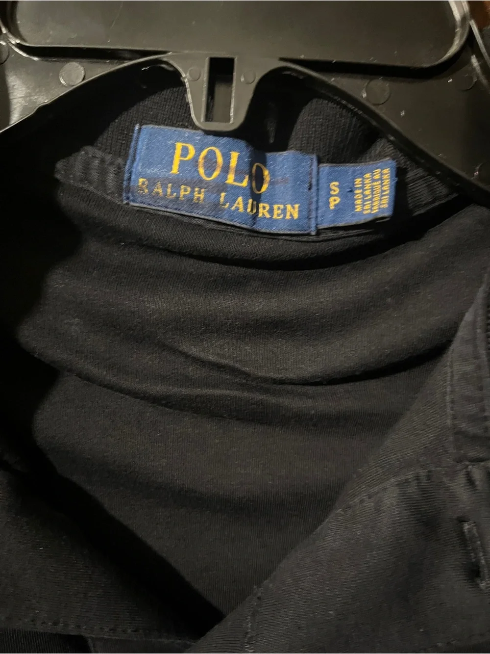 Ralph Lauren Black Polo with White Pony Logo